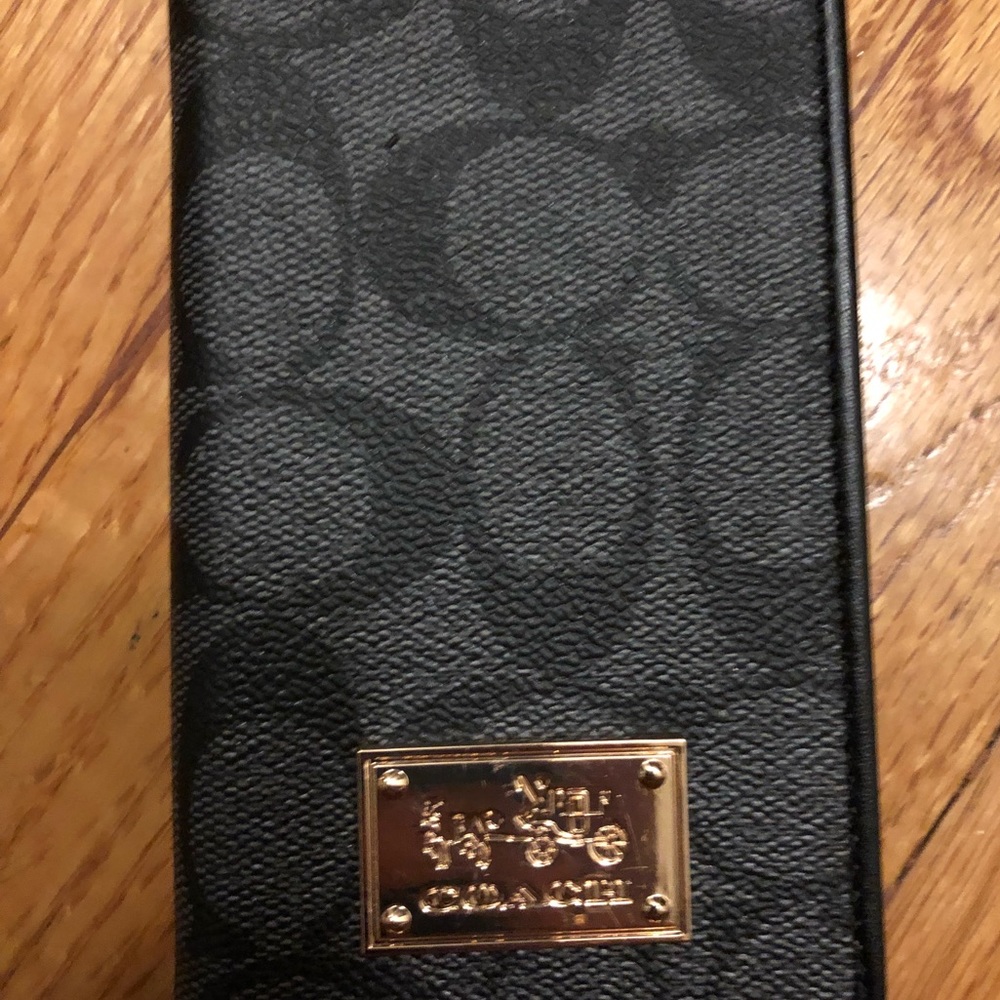 Coach iPhone X wallet case black
